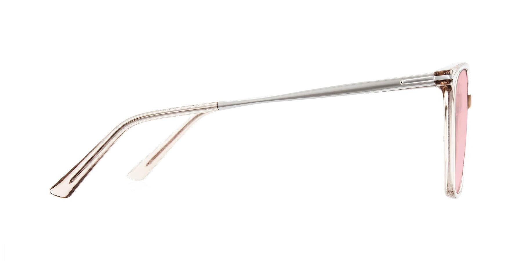 Side of Trusten in Transparent Brown with Light Garnet Tinted Lenses