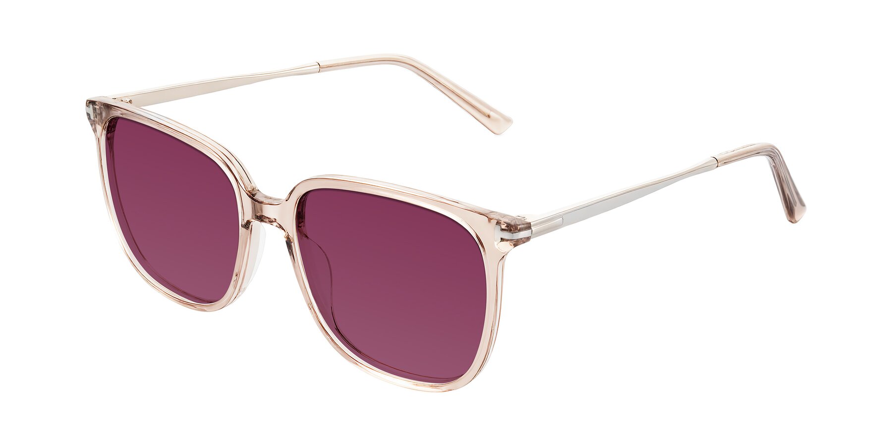 Angle of Trusten in Transparent Brown with Wine Tinted Lenses
