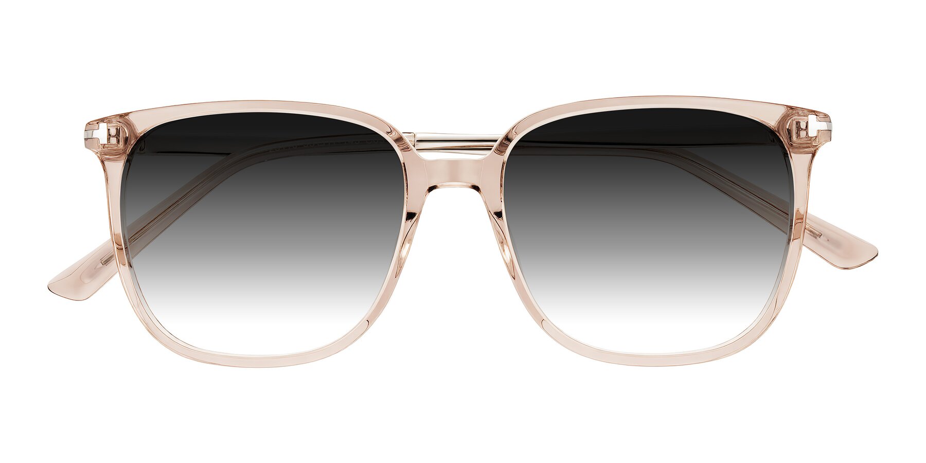 Folded Front of Trusten in Transparent Brown with Gray Gradient Lenses