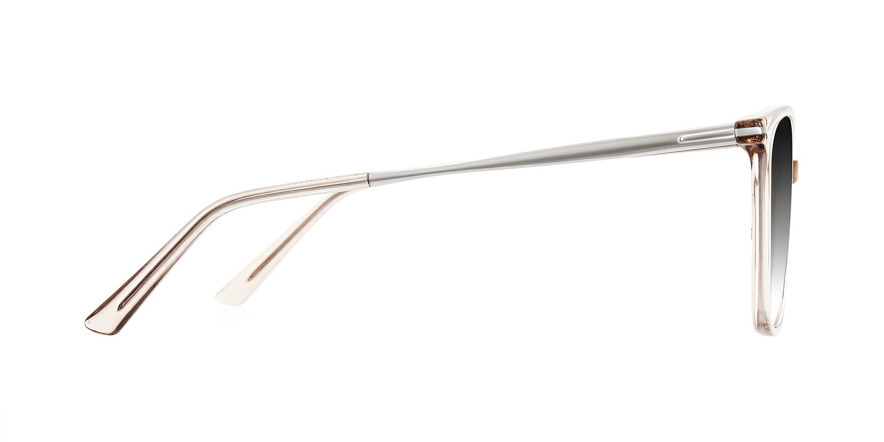 Side of Trusten in Transparent Brown with Gray Gradient Lenses