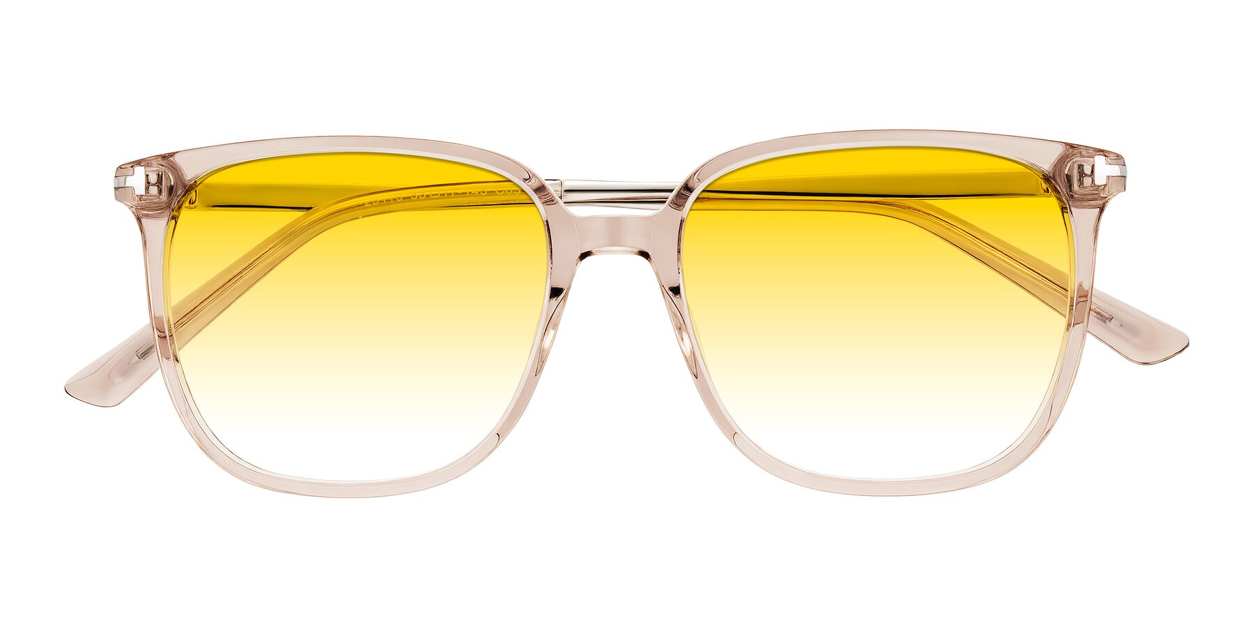 Folded Front of Trusten in Transparent Brown with Yellow Gradient Lenses