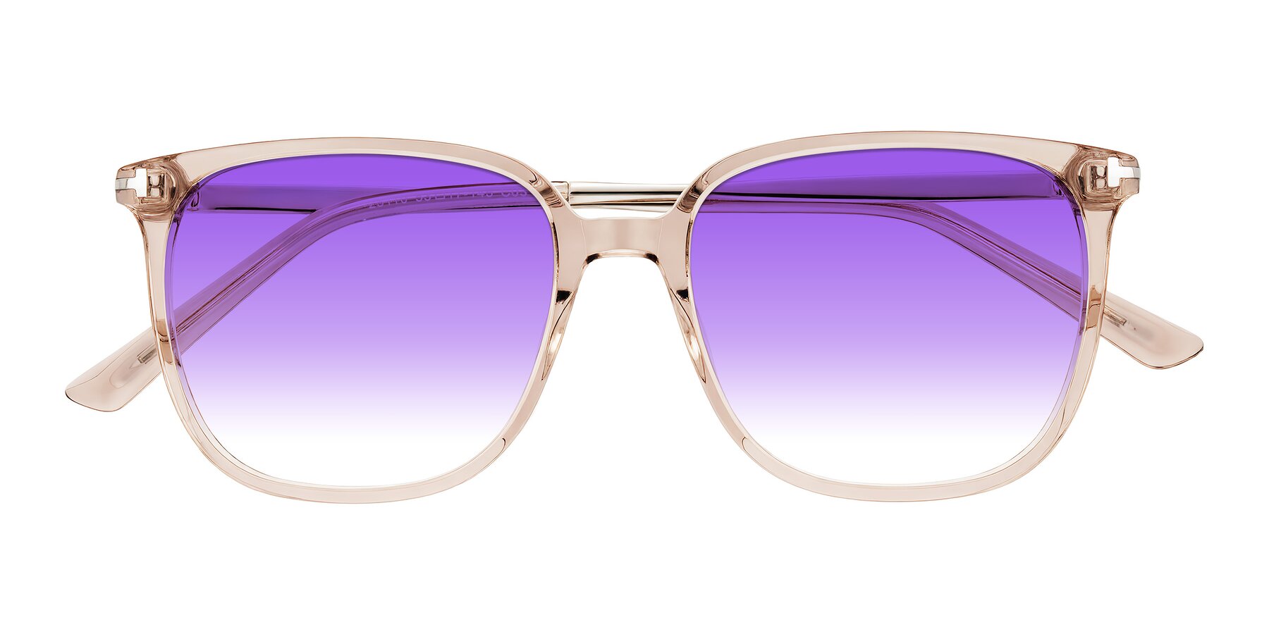 Folded Front of Trusten in Transparent Brown with Purple Gradient Lenses