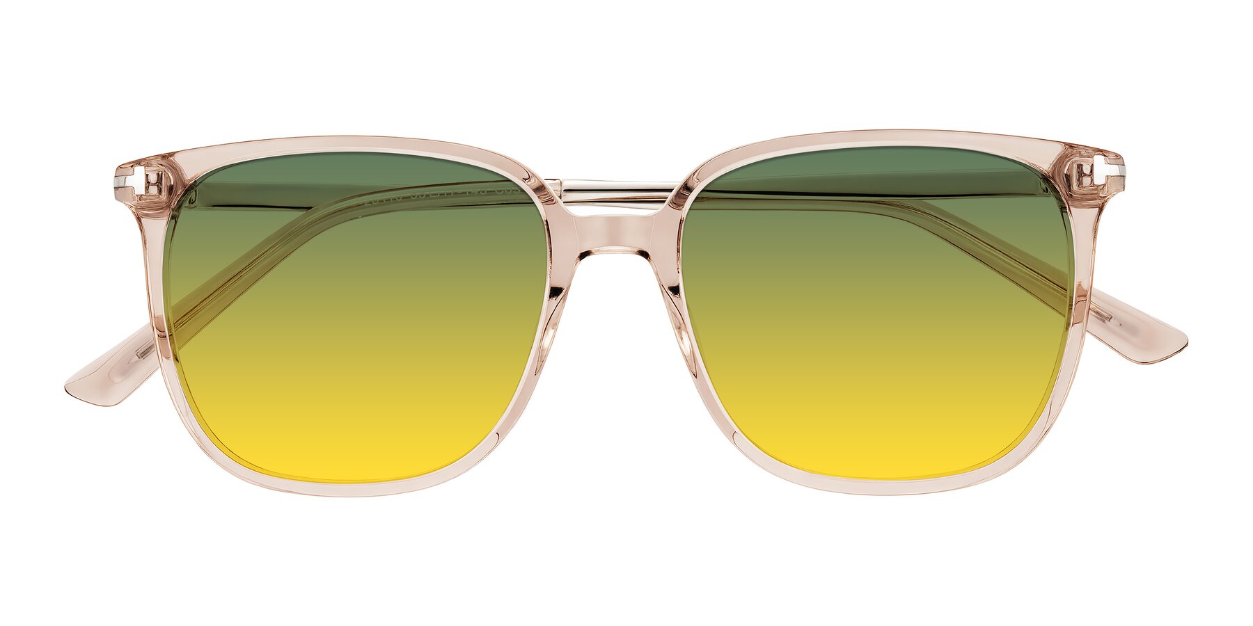 Folded Front of Trusten in Transparent Brown with Green / Yellow Gradient Lenses