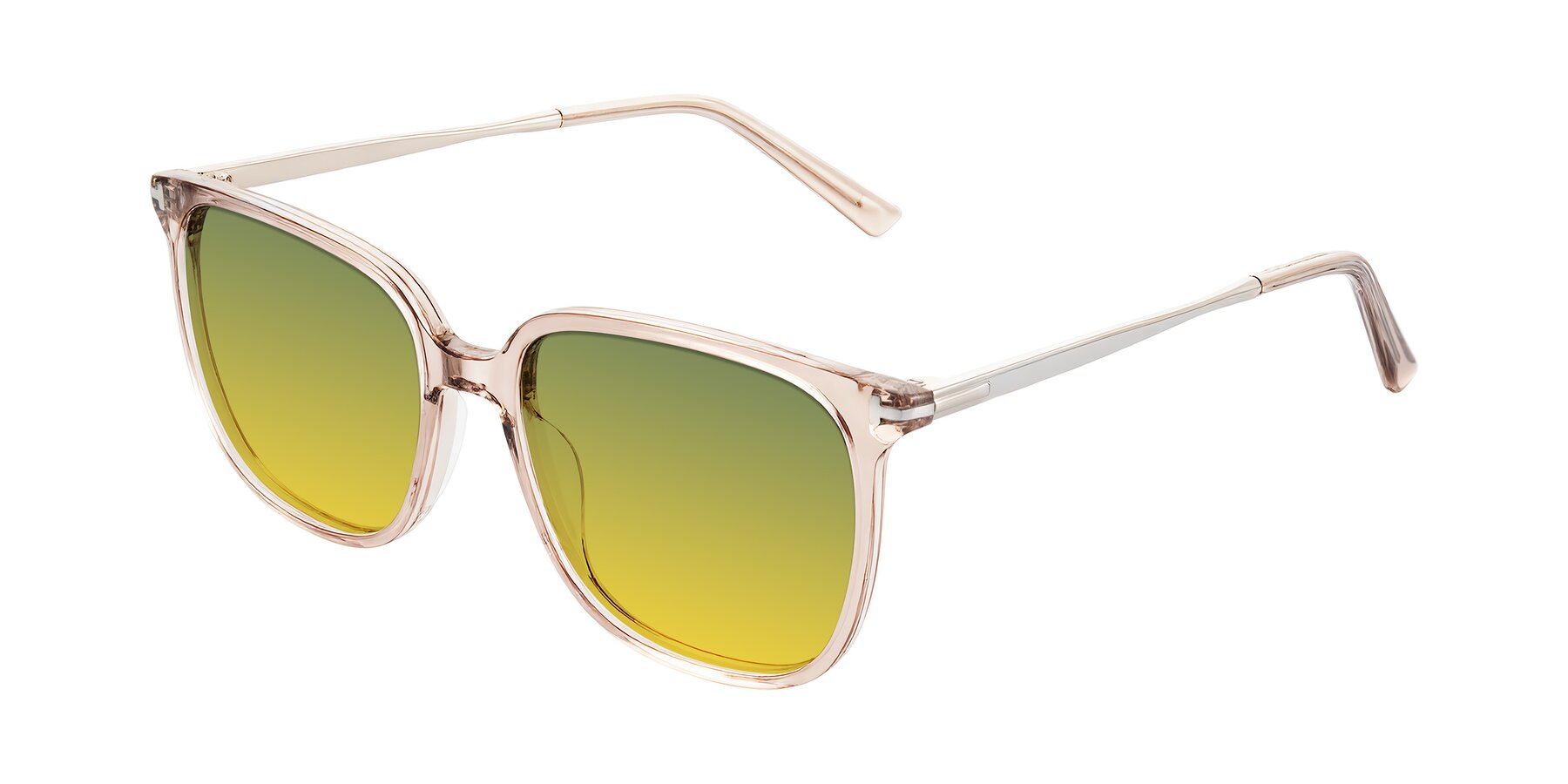 Angle of Trusten in Transparent Brown with Green / Yellow Gradient Lenses