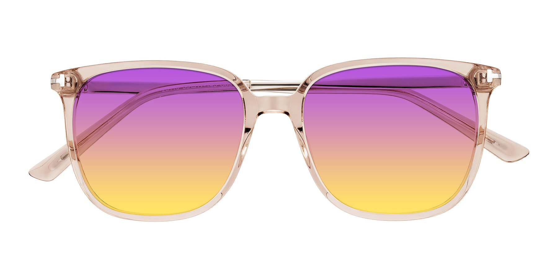 Folded Front of Trusten in Transparent Brown with Purple / Yellow Gradient Lenses