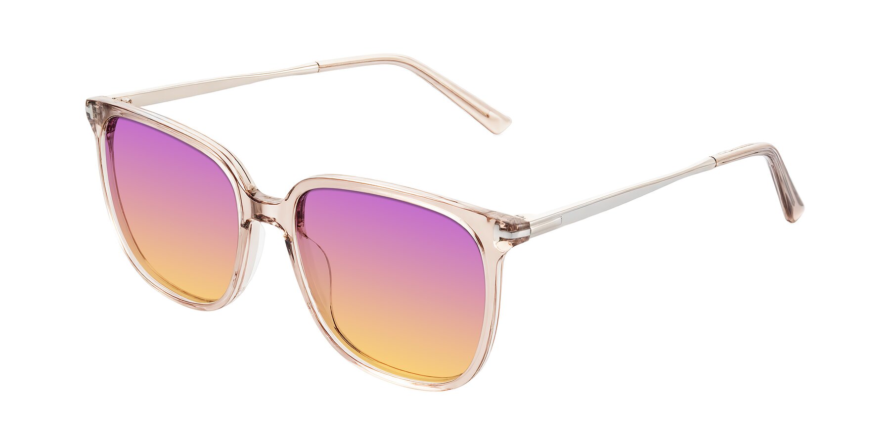 Angle of Trusten in Transparent Brown with Purple / Yellow Gradient Lenses