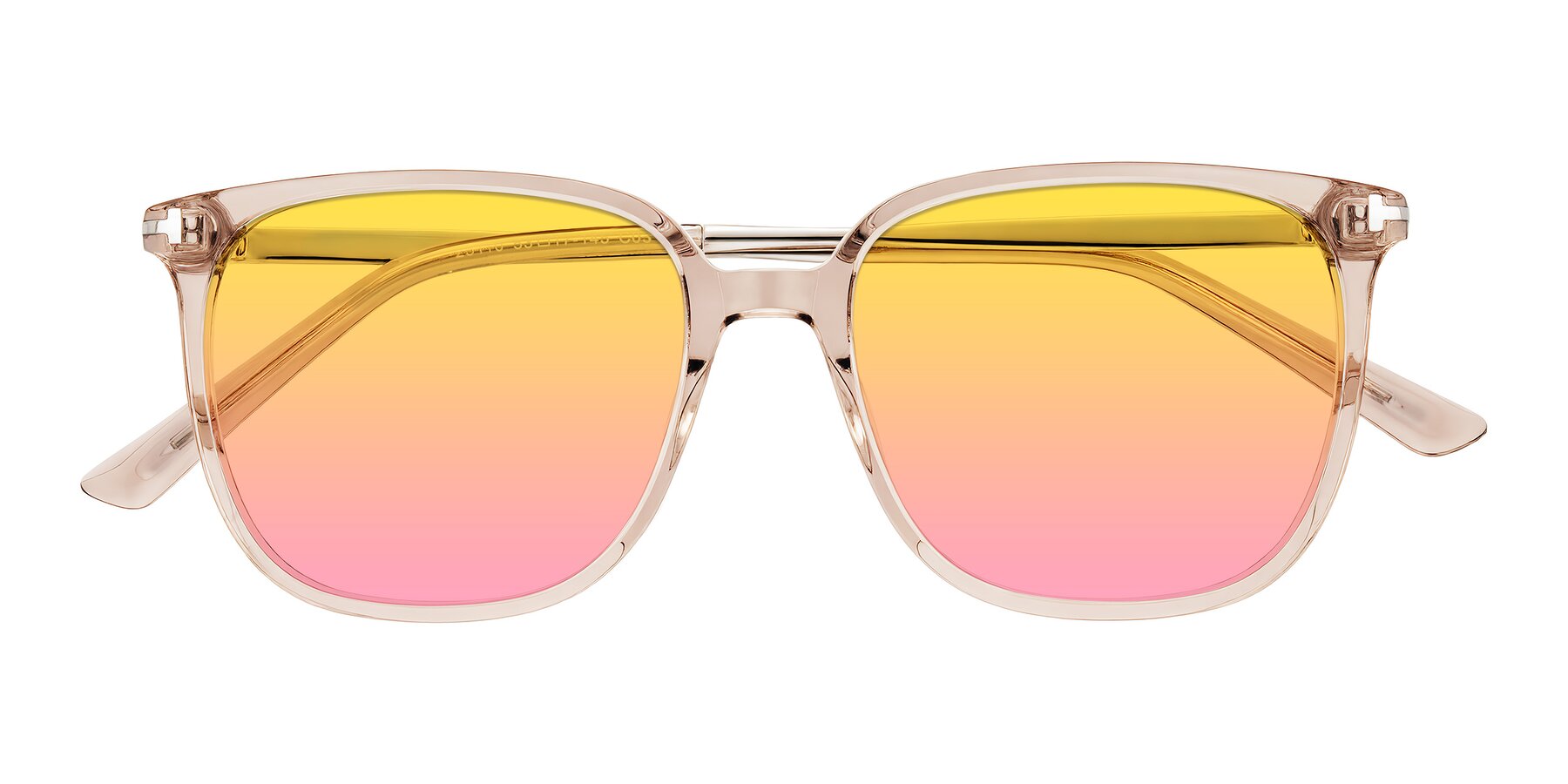 Folded Front of Trusten in Transparent Brown with Yellow / Pink Gradient Lenses