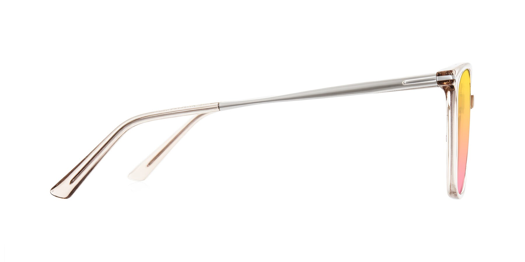 Side of Trusten in Transparent Brown with Yellow / Pink Gradient Lenses