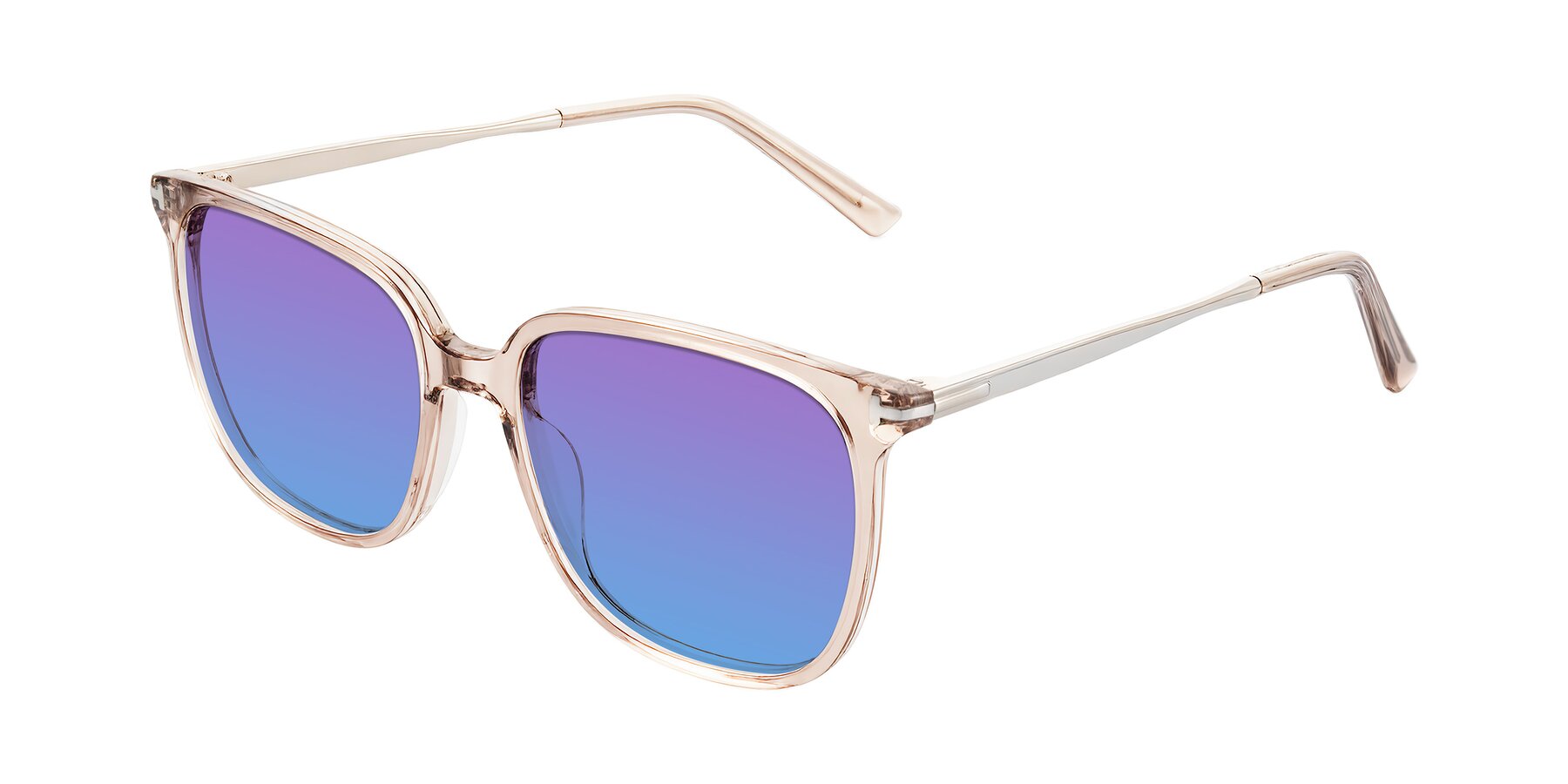 Angle of Trusten in Transparent Brown with Purple / Blue Gradient Lenses