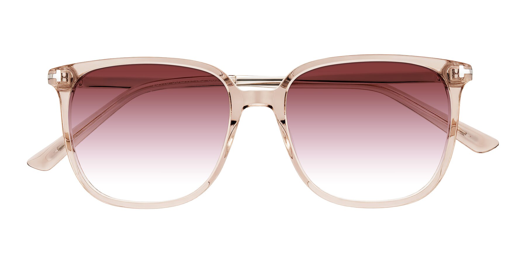 Folded Front of Trusten in Transparent Brown with Garnet Gradient Lenses