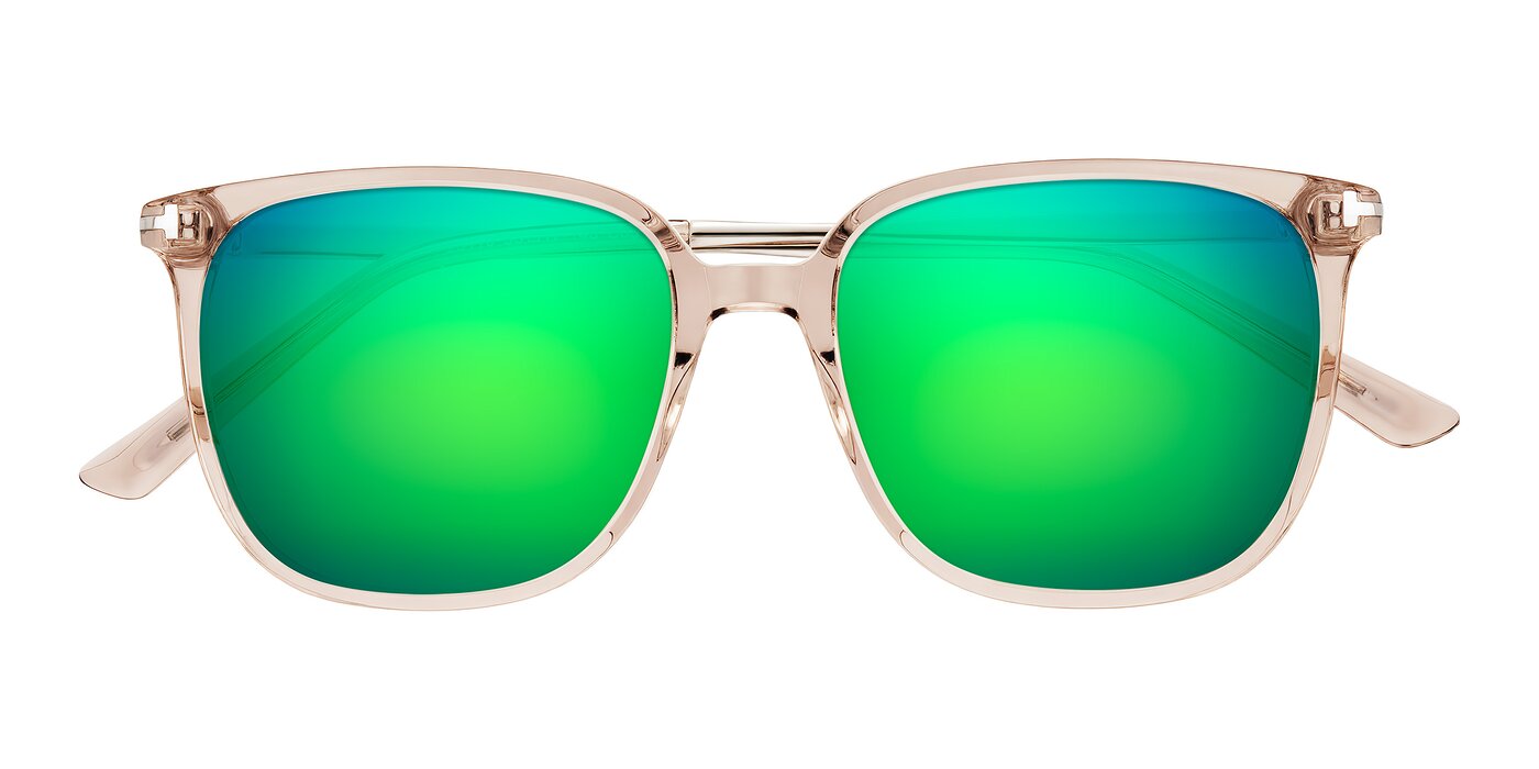 Trusten - Transparent Brown Flash Mirrored Sunglasses