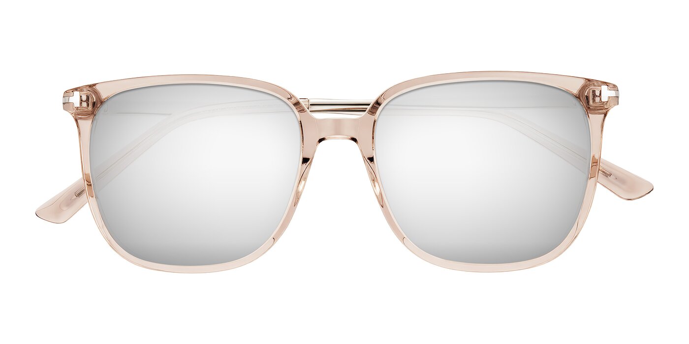 Trusten - Transparent Brown Flash Mirrored Sunglasses