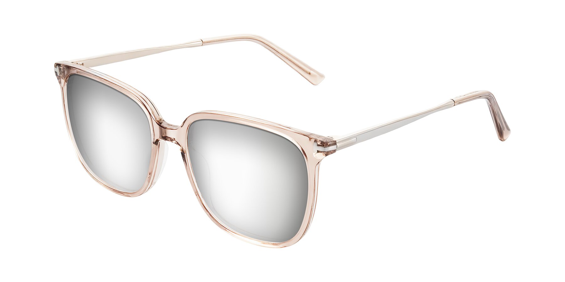 Angle of Trusten in Transparent Brown with Silver Mirrored Lenses