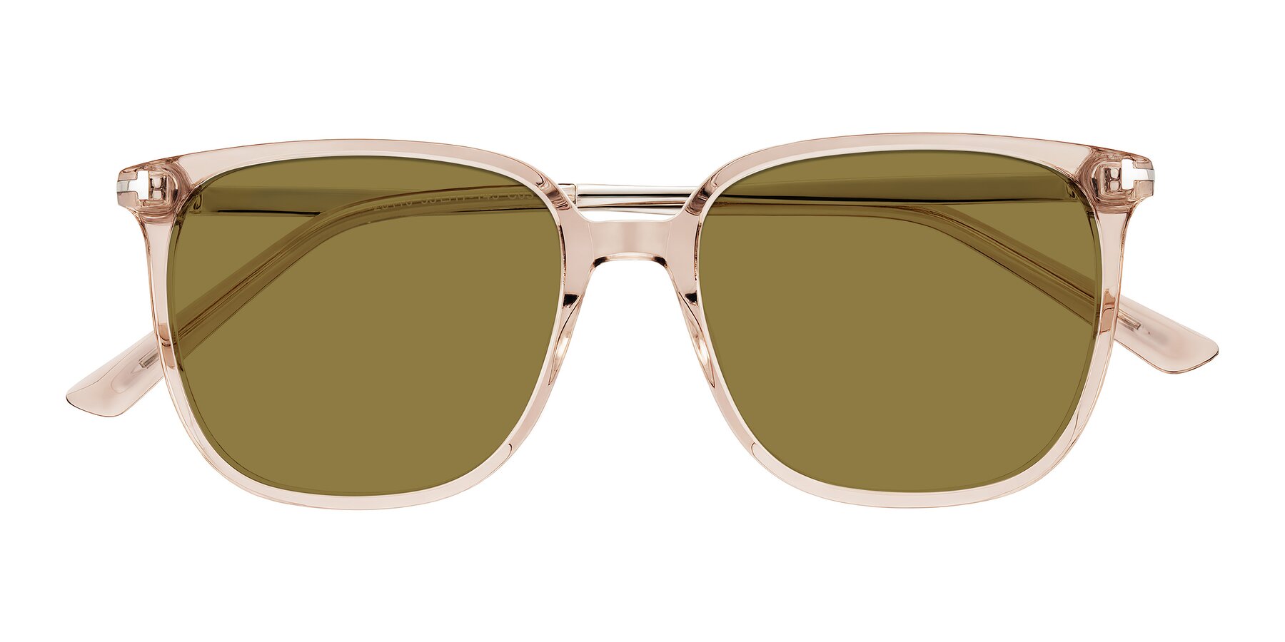 Folded Front of Trusten in Transparent Brown with Brown Polarized Lenses