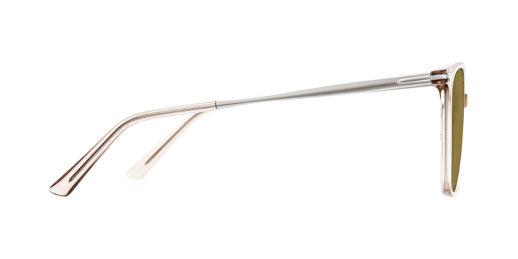 Side of Trusten in Transparent Brown with Brown Polarized Lenses