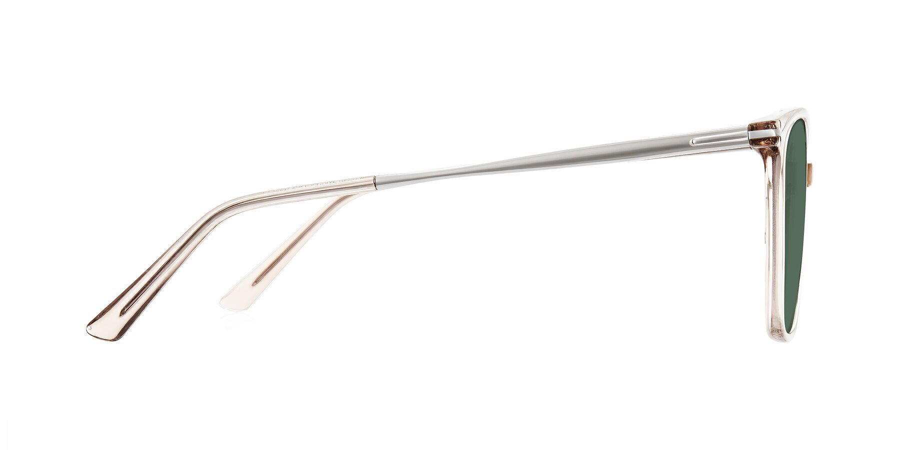 Side of Trusten in Transparent Brown with Green Polarized Lenses