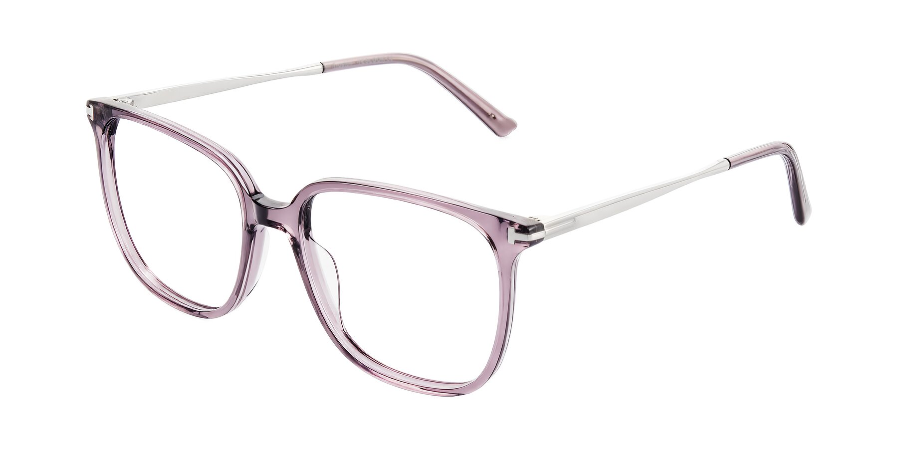 Angle of Trusten in Transparent Purple with Clear Blue Light Blocking Lenses
