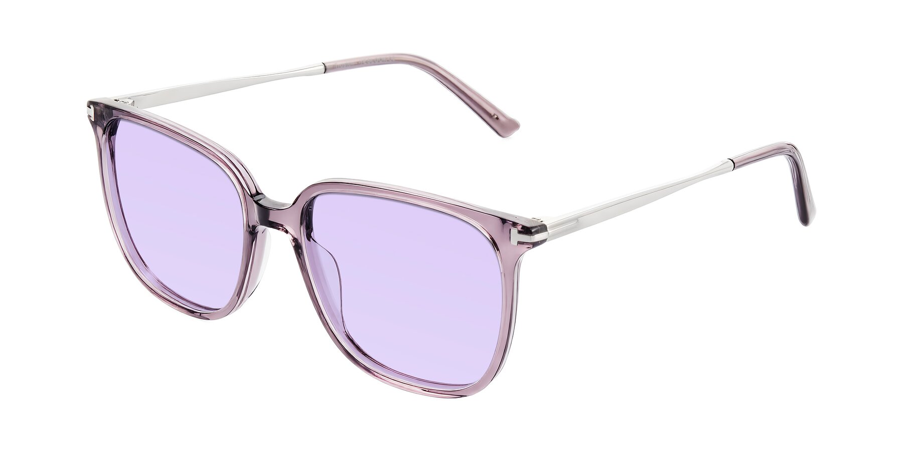 Angle of Trusten in Transparent Purple with Light Purple Tinted Lenses