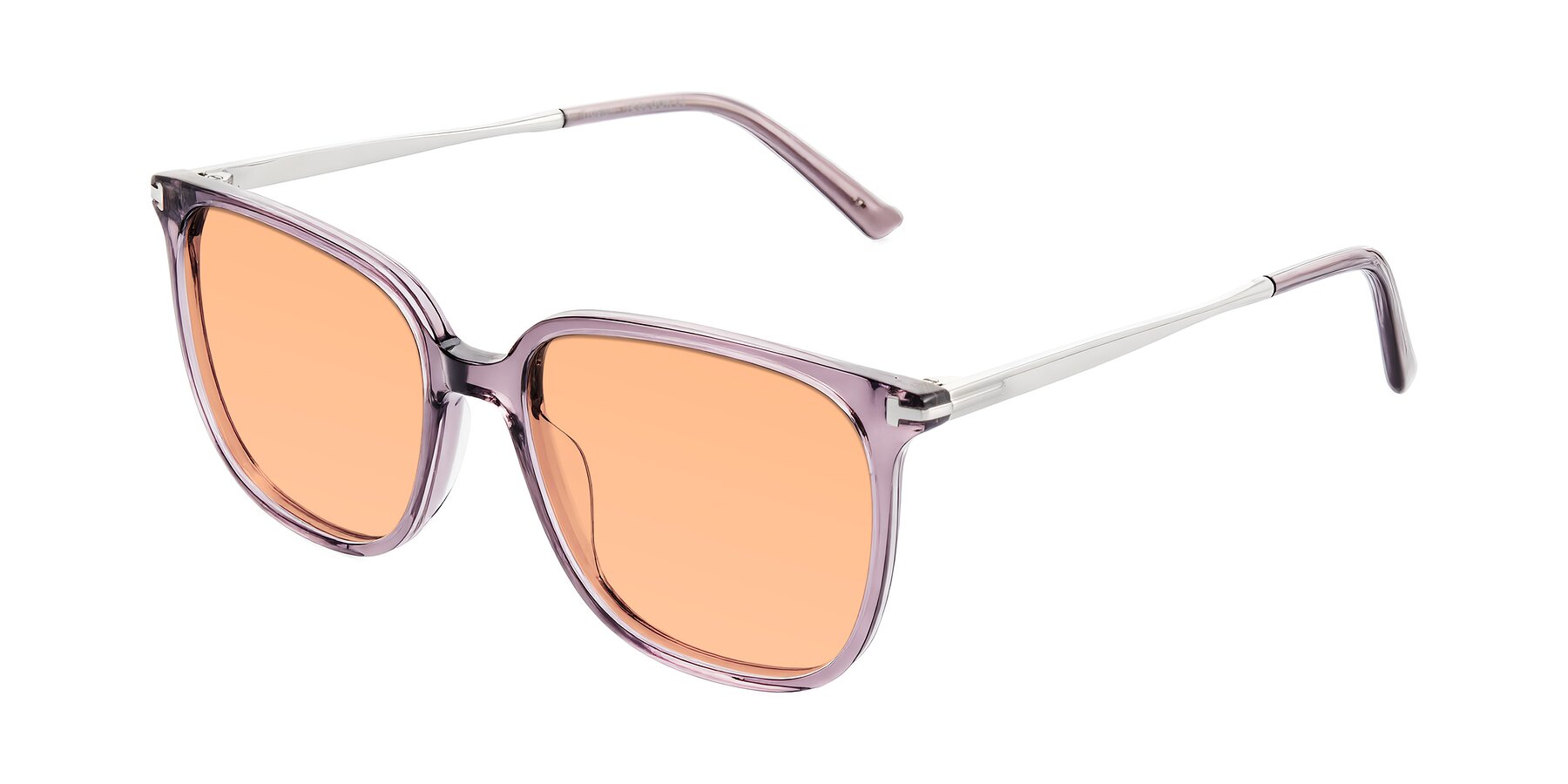 Angle of Trusten in Transparent Purple with Light Orange Tinted Lenses