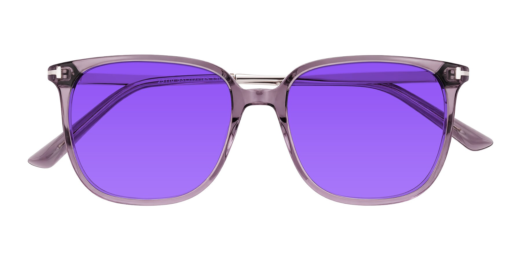 Folded Front of Trusten in Transparent Purple with Purple Tinted Lenses