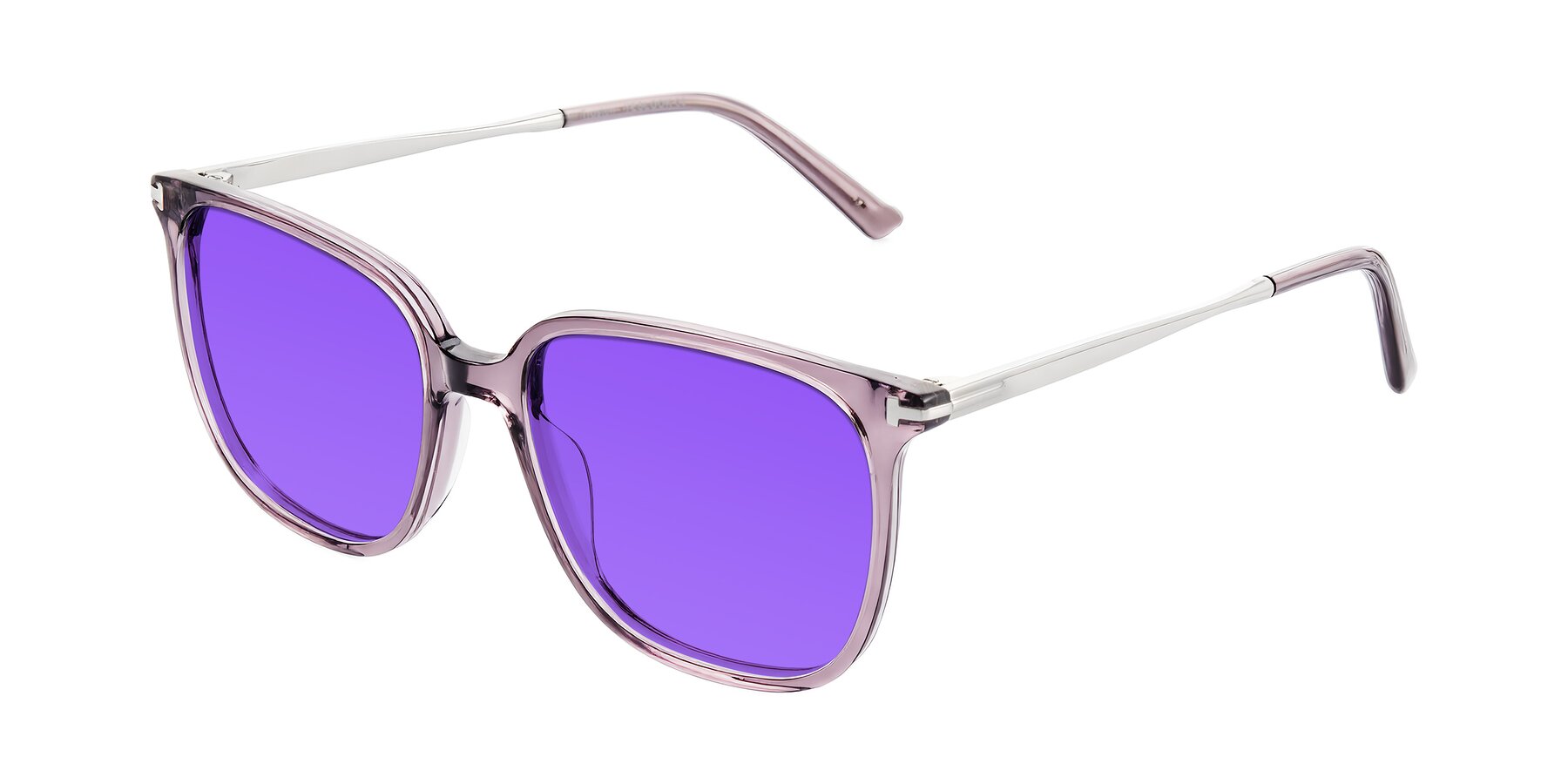 Angle of Trusten in Transparent Purple with Purple Tinted Lenses
