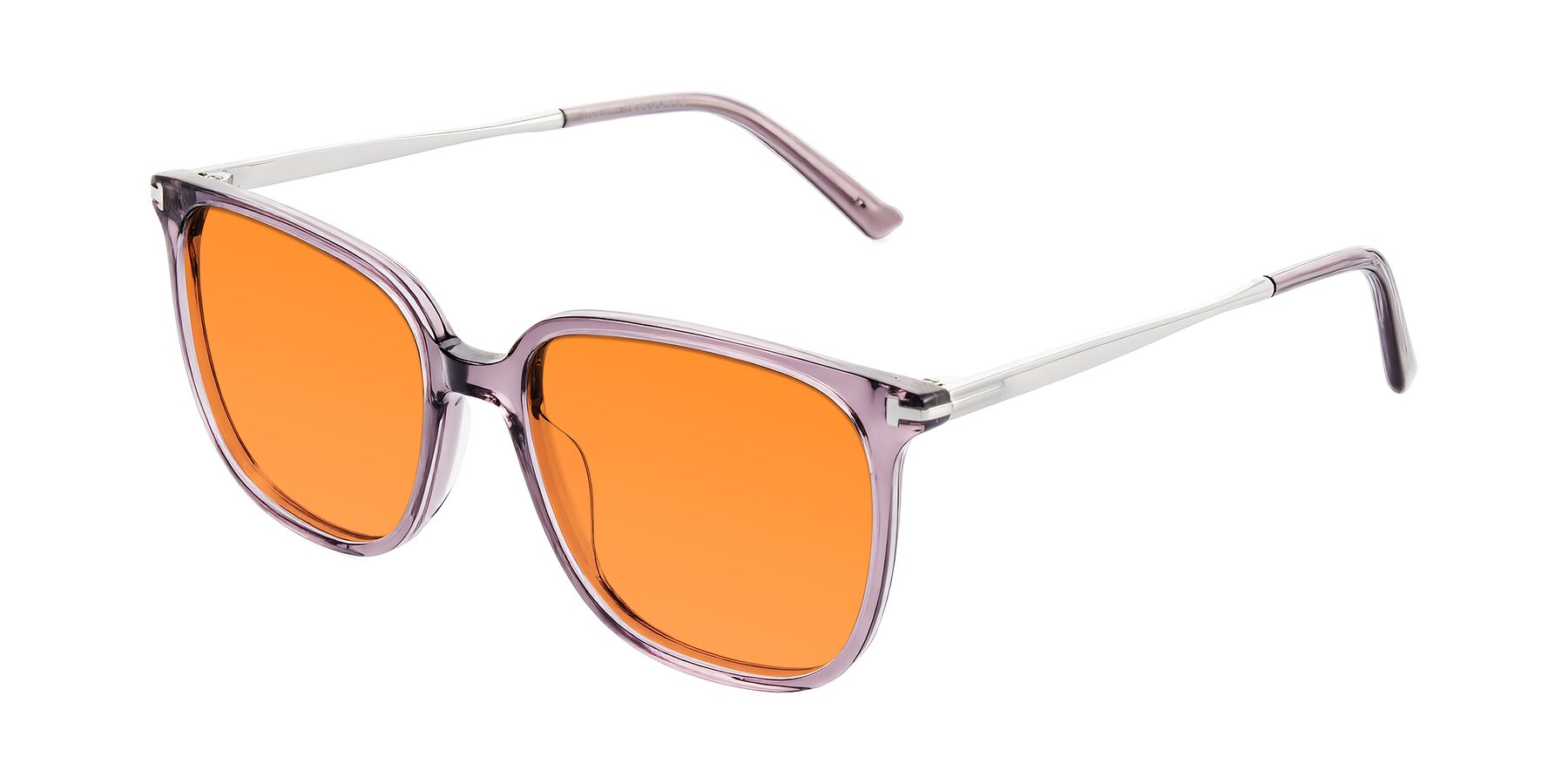 Angle of Trusten in Transparent Purple with Orange Tinted Lenses