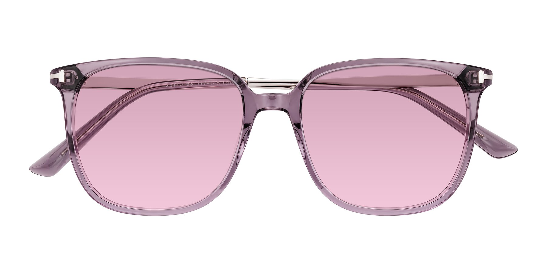 Folded Front of Trusten in Transparent Purple with Light Wine Tinted Lenses