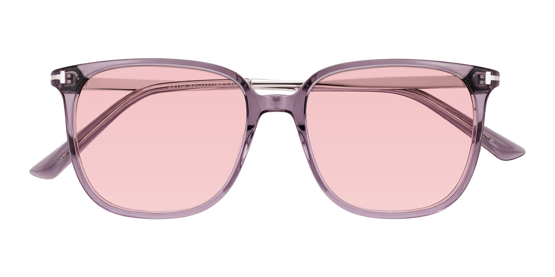 Folded Front of Trusten in Transparent Purple with Light Garnet Tinted Lenses
