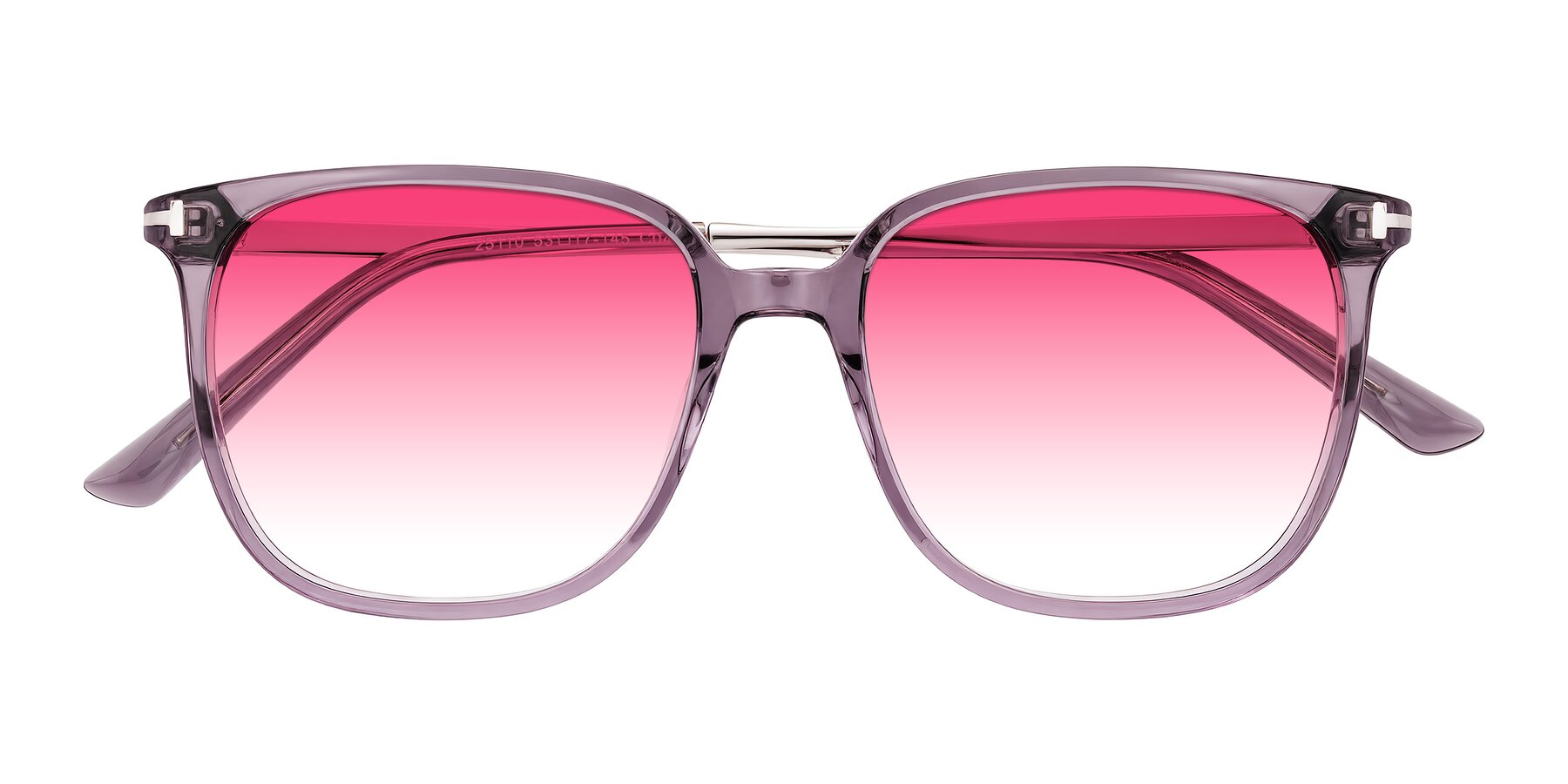 Folded Front of Trusten in Transparent Purple with Pink Gradient Lenses