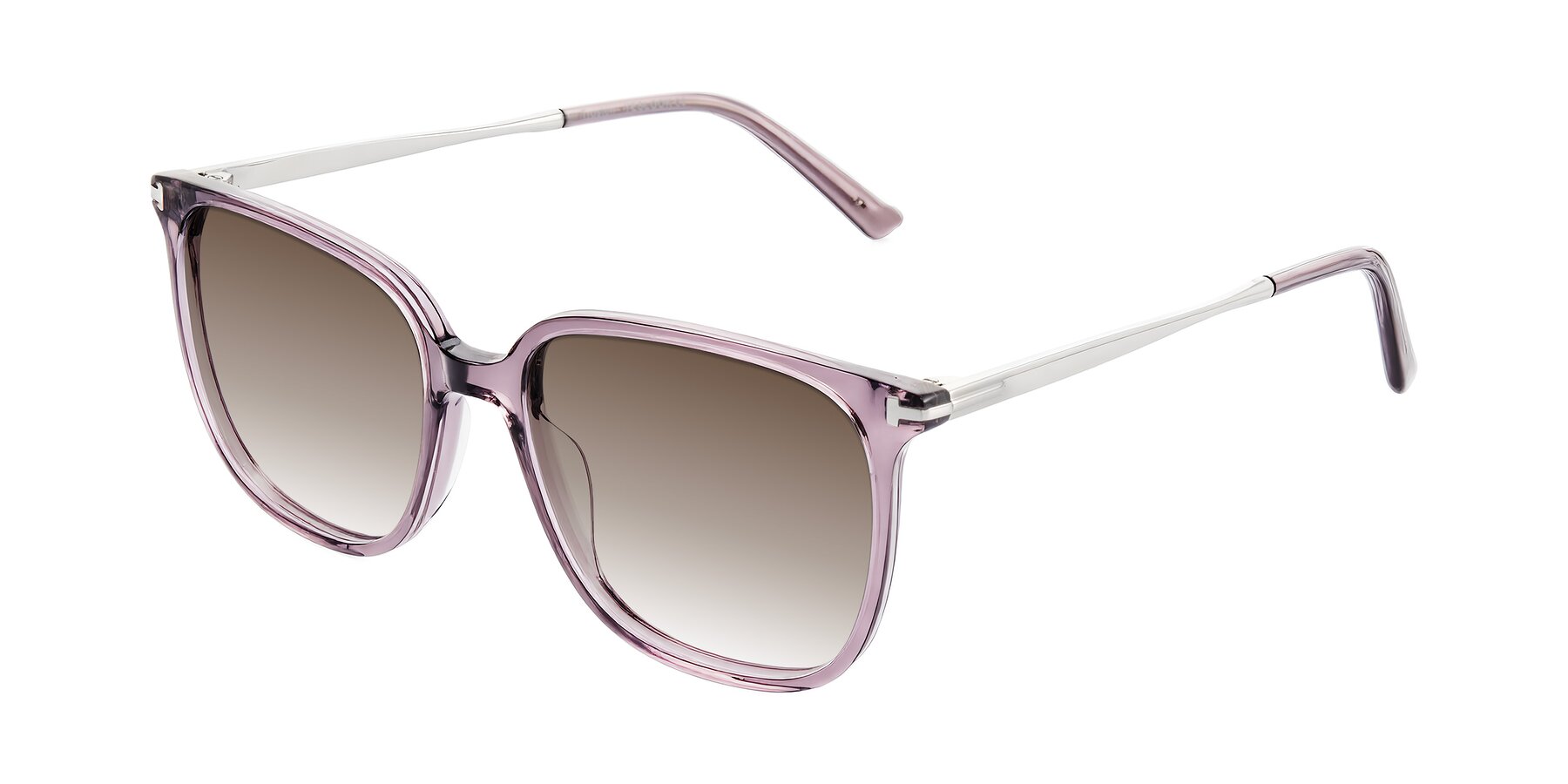 Angle of Trusten in Transparent Purple with Brown Gradient Lenses
