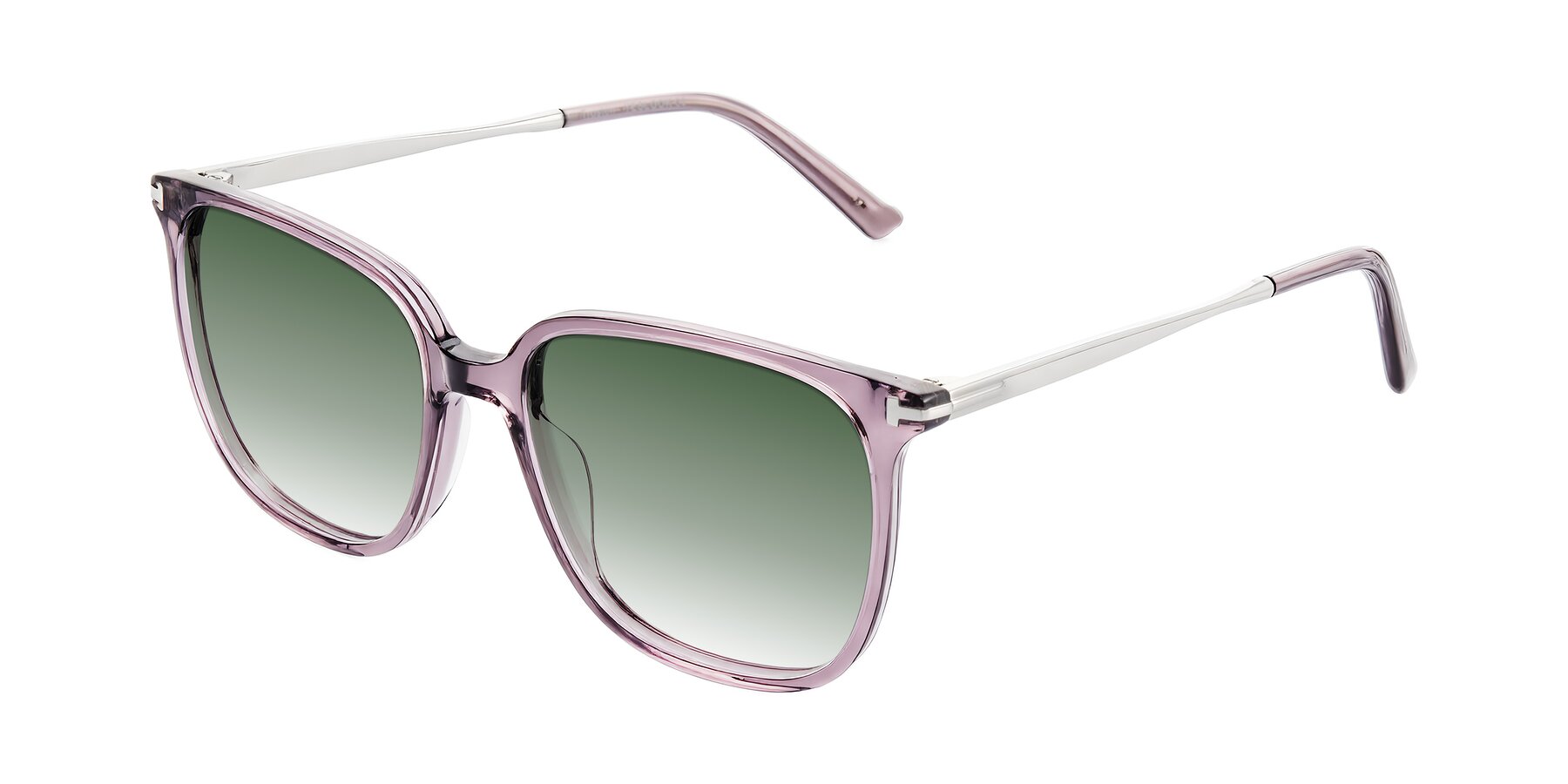 Angle of Trusten in Transparent Purple with Green Gradient Lenses