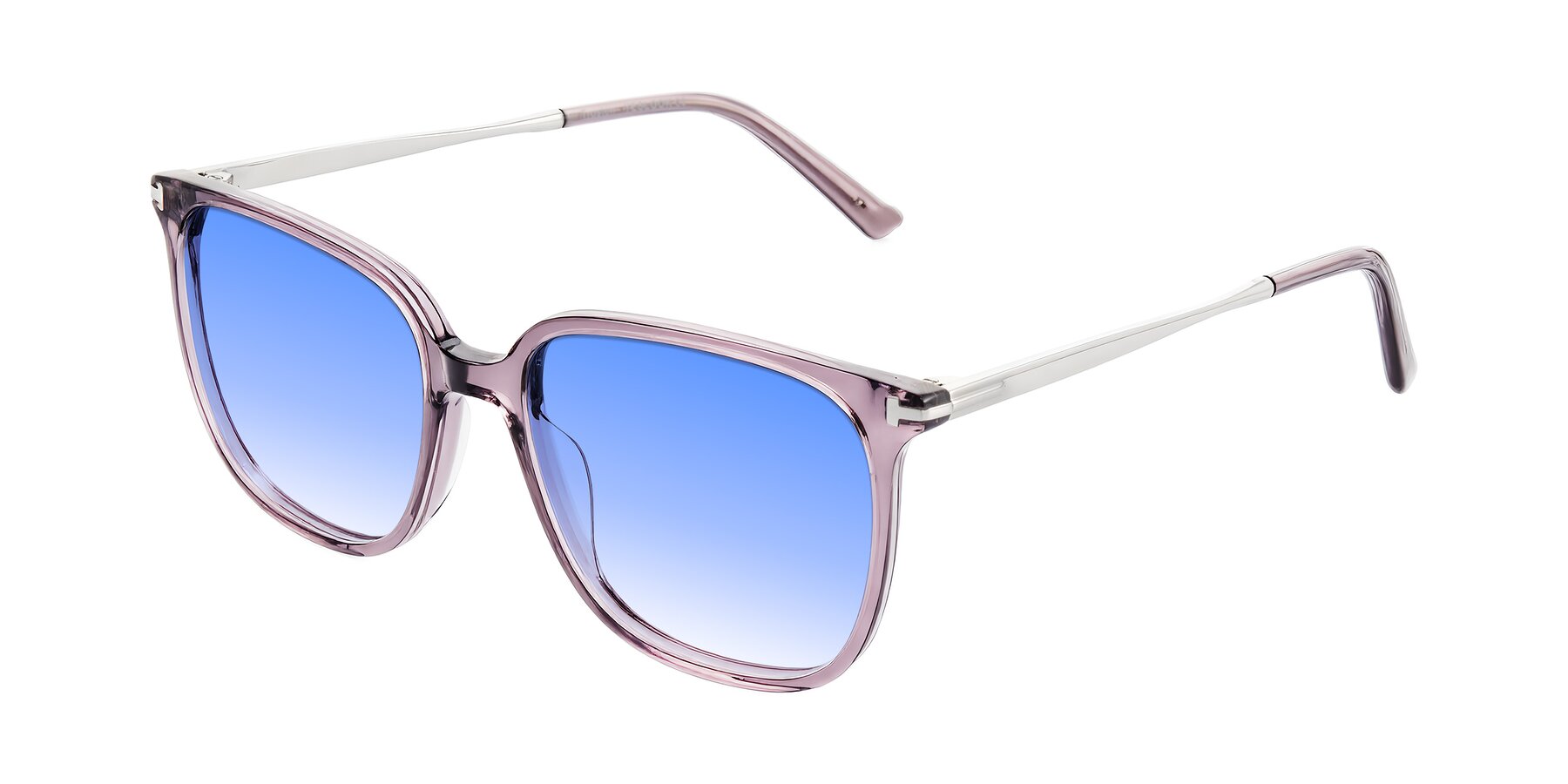 Angle of Trusten in Transparent Purple with Blue Gradient Lenses