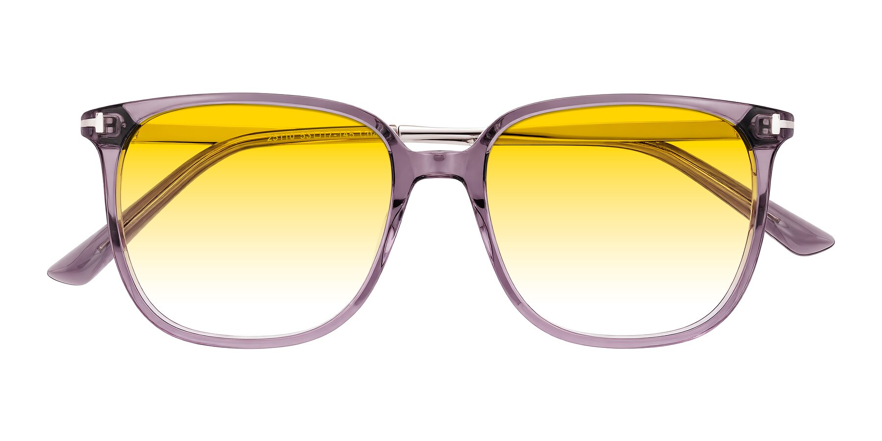Folded Front of Trusten in Transparent Purple with Yellow Gradient Lenses