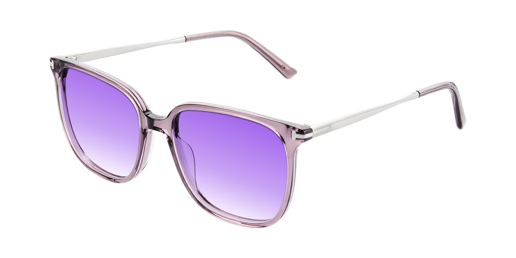 Angle of Trusten in Transparent Purple with Purple Gradient Lenses
