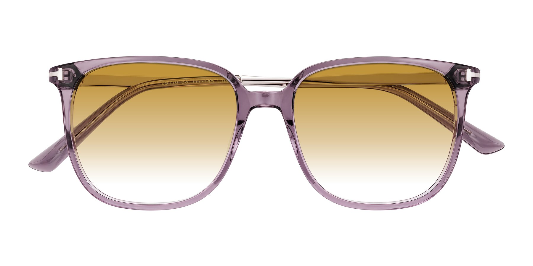 Folded Front of Trusten in Transparent Purple with Champagne Gradient Lenses