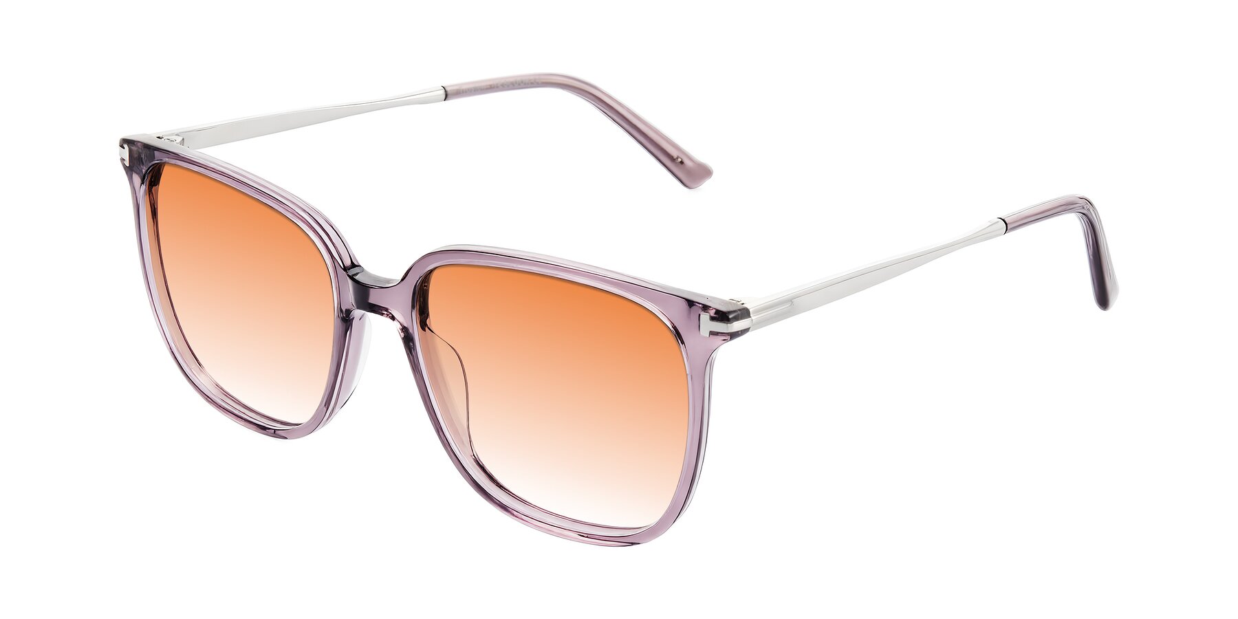 Angle of Trusten in Transparent Purple with Orange Gradient Lenses