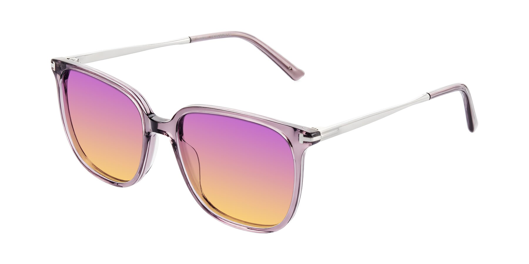 Angle of Trusten in Transparent Purple with Purple / Yellow Gradient Lenses