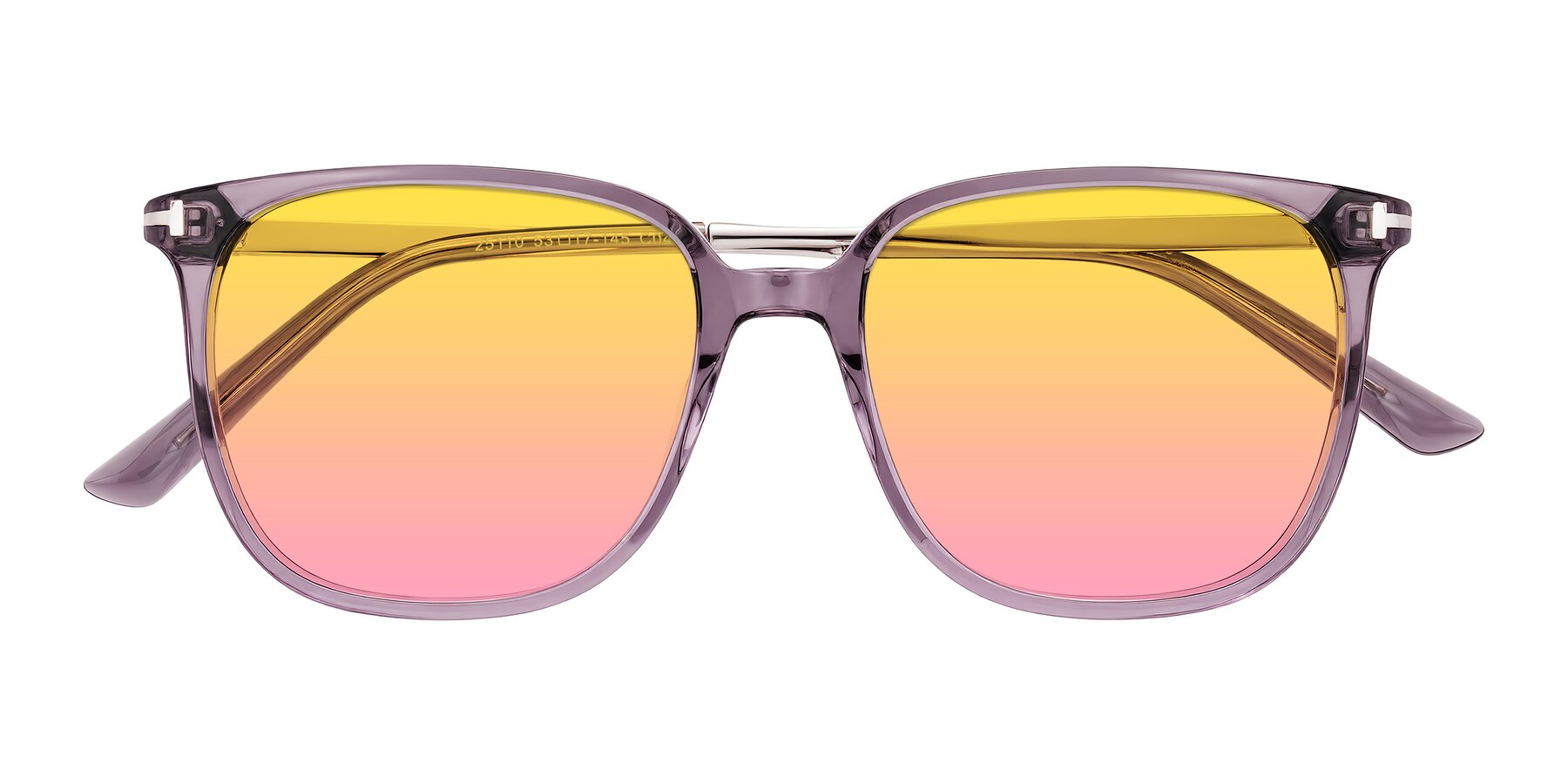 Folded Front of Trusten in Transparent Purple with Yellow / Pink Gradient Lenses