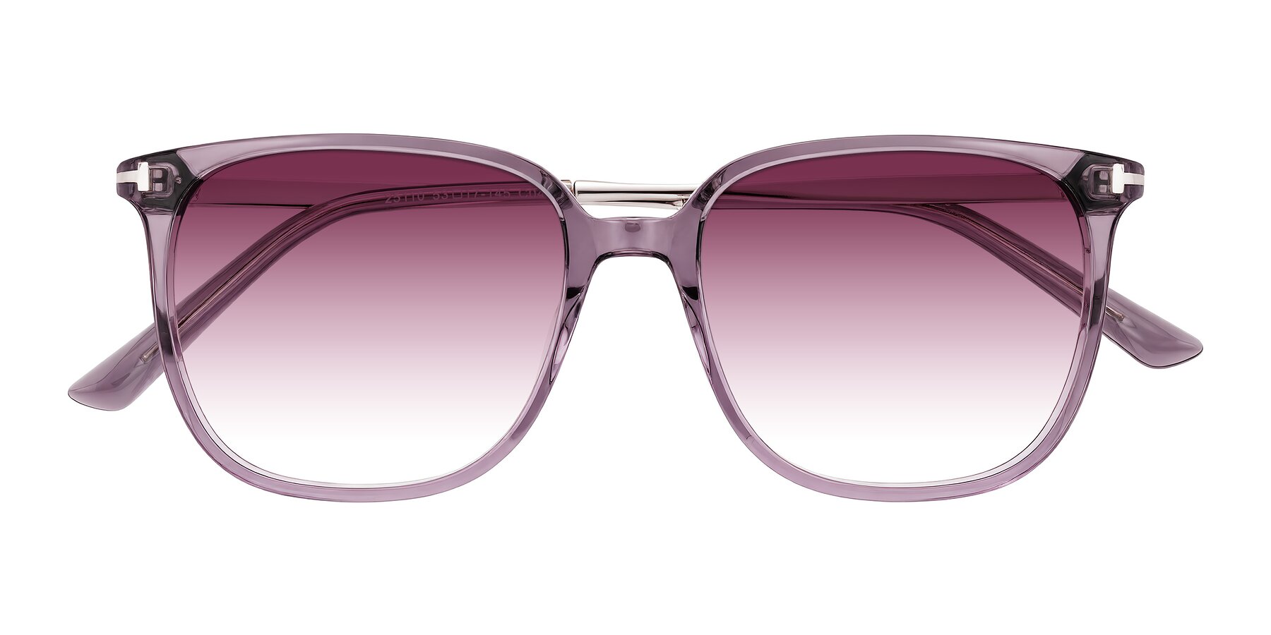 Folded Front of Trusten in Transparent Purple with Wine Gradient Lenses