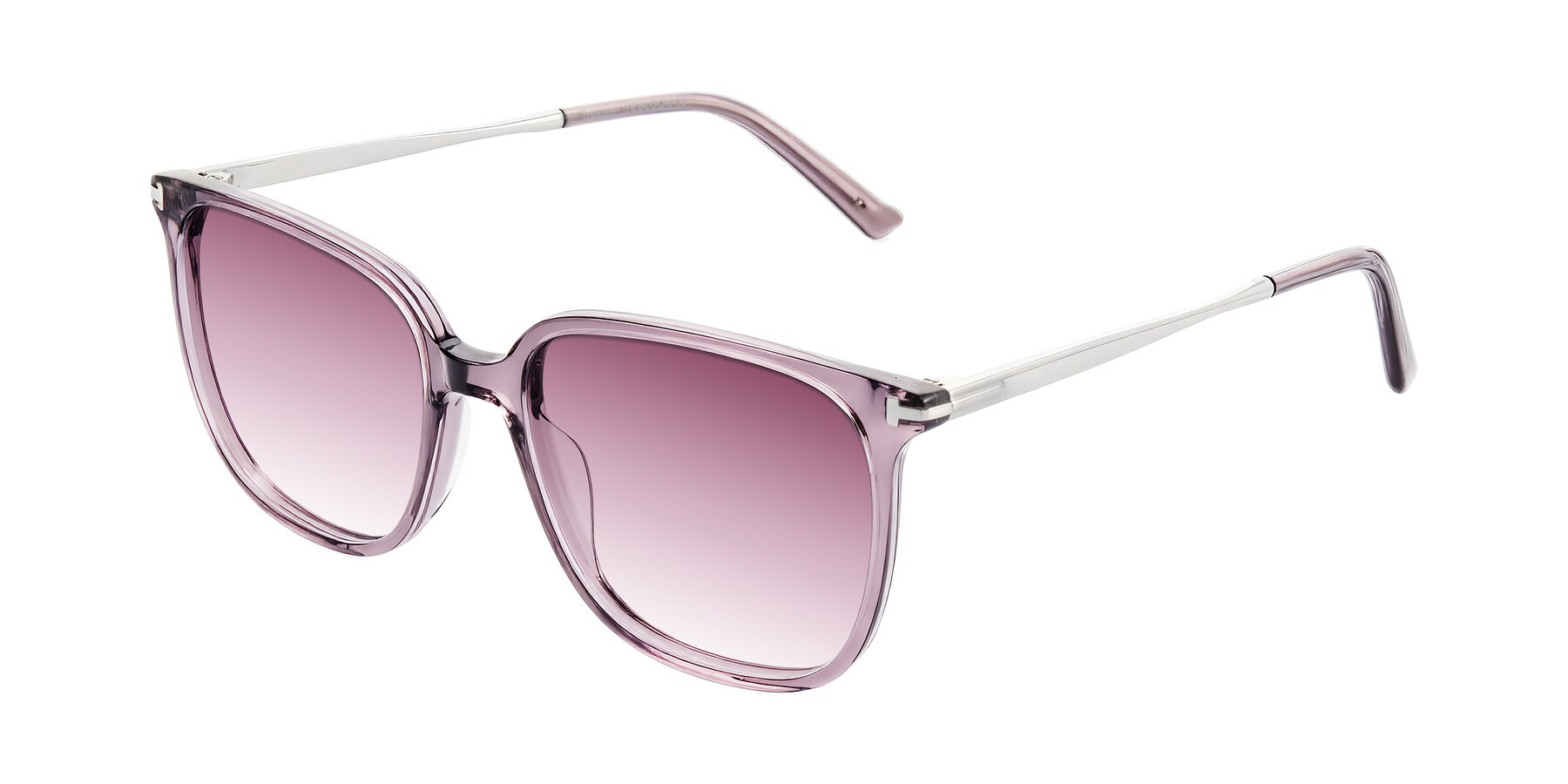 Angle of Trusten in Transparent Purple with Wine Gradient Lenses