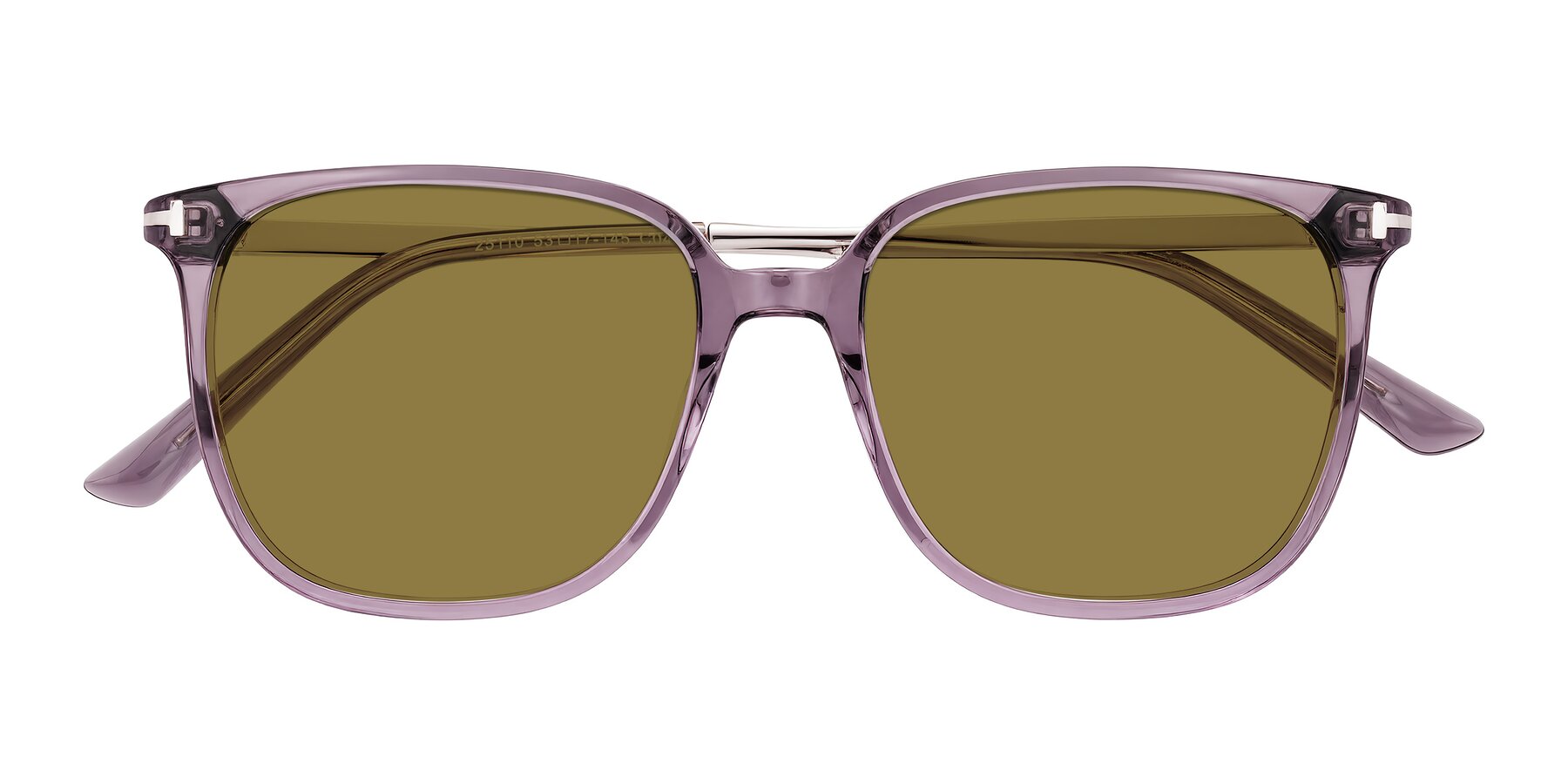 Folded Front of Trusten in Transparent Purple with Brown Polarized Lenses
