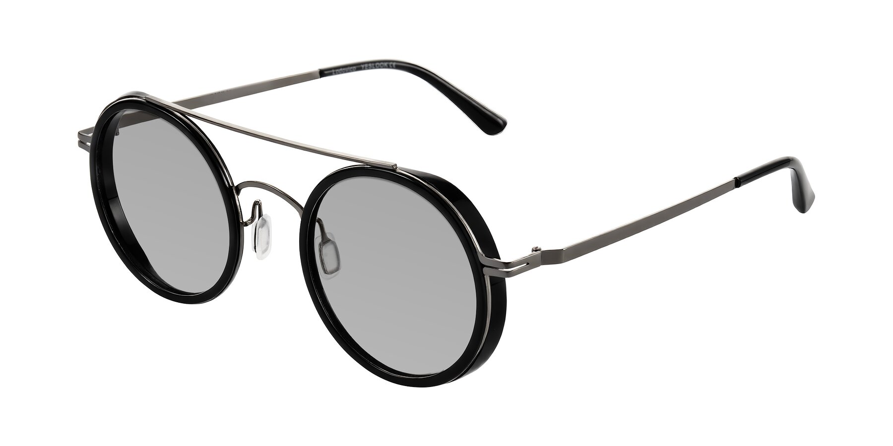 Angle of Lodovico in Black with Light Gray Tinted Lenses