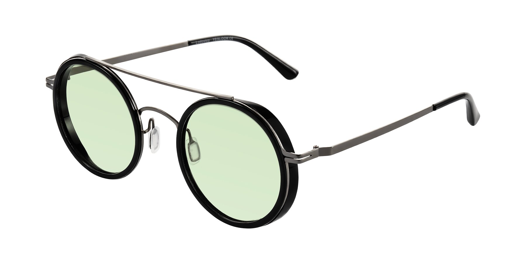 Angle of Lodovico in Black with Light Green Tinted Lenses