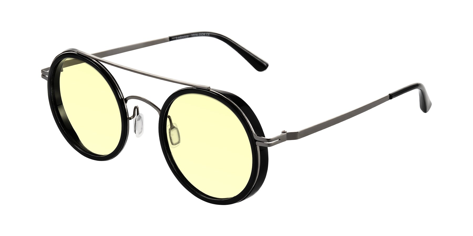 Angle of Lodovico in Black with Light Yellow Tinted Lenses
