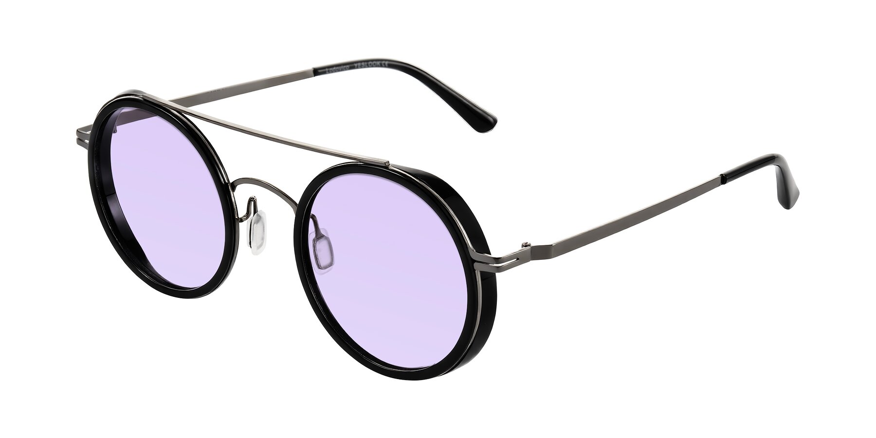 Angle of Lodovico in Black with Light Purple Tinted Lenses
