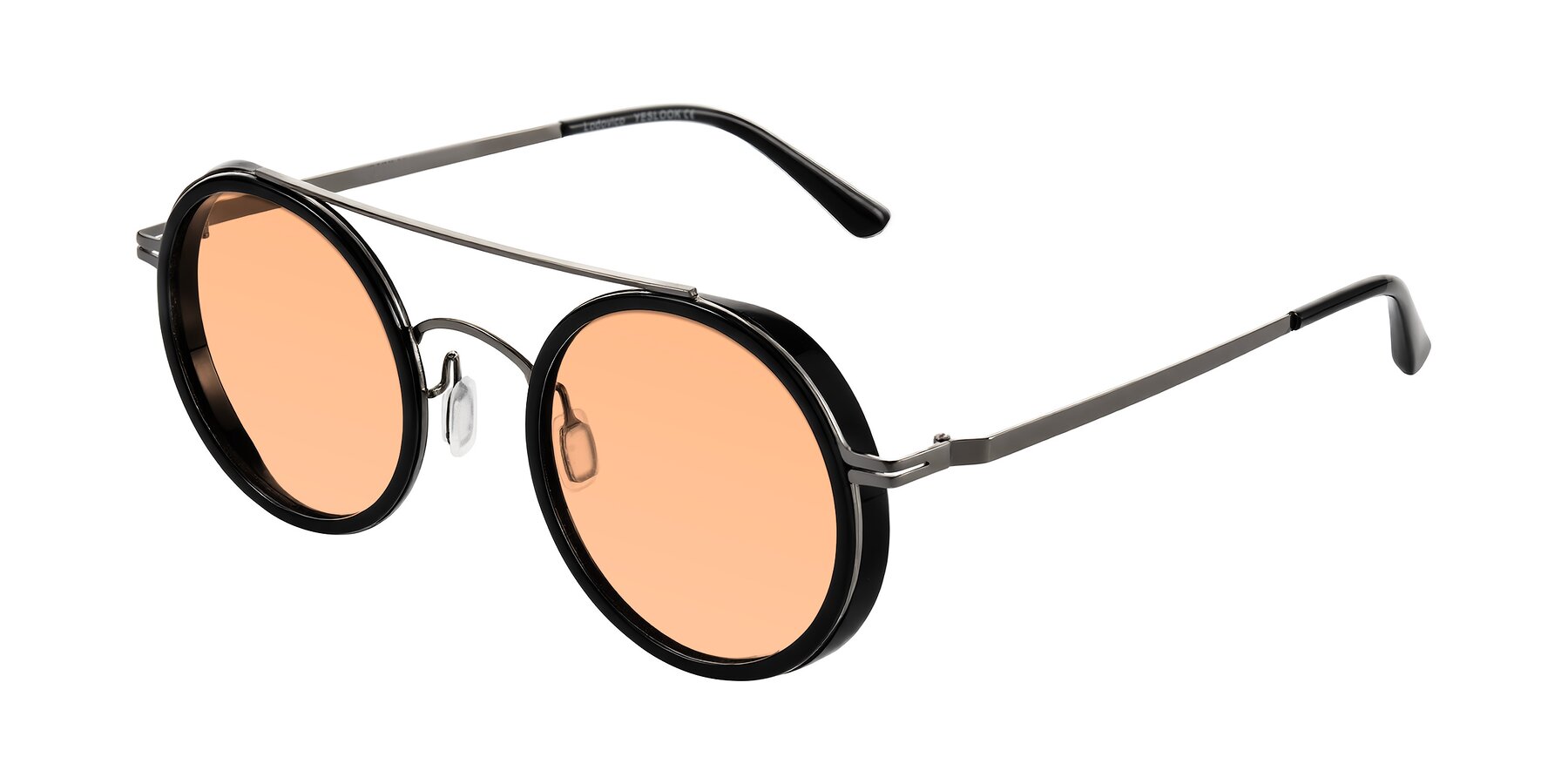 Angle of Lodovico in Black with Light Orange Tinted Lenses