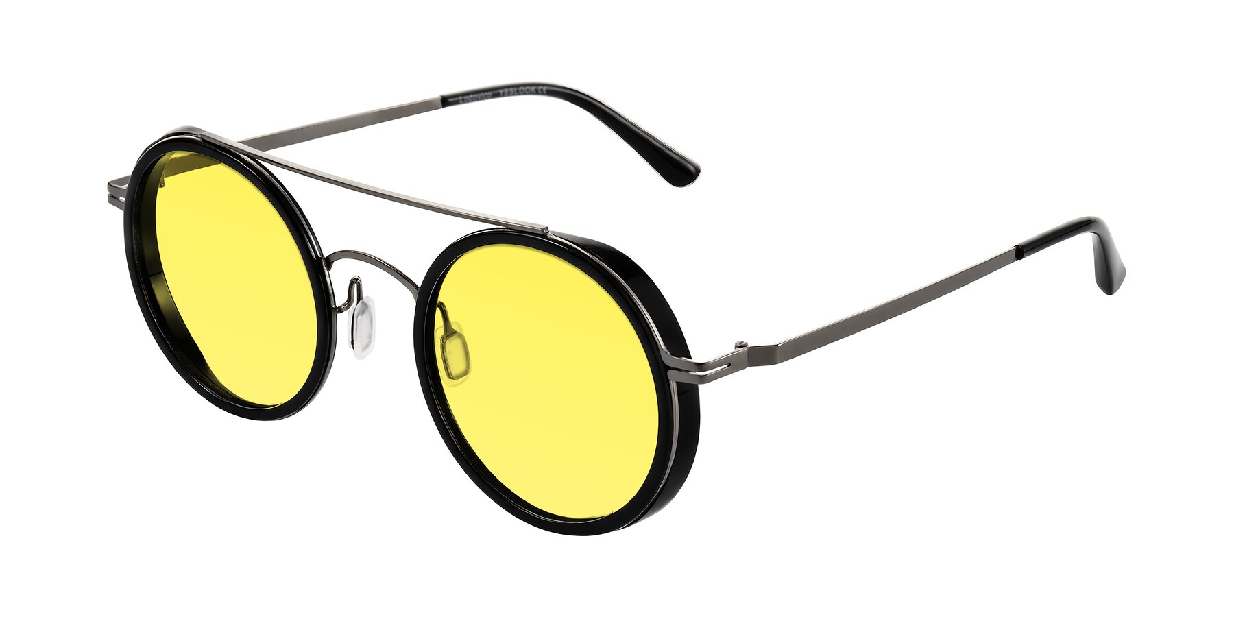Angle of Lodovico in Black with Medium Yellow Tinted Lenses