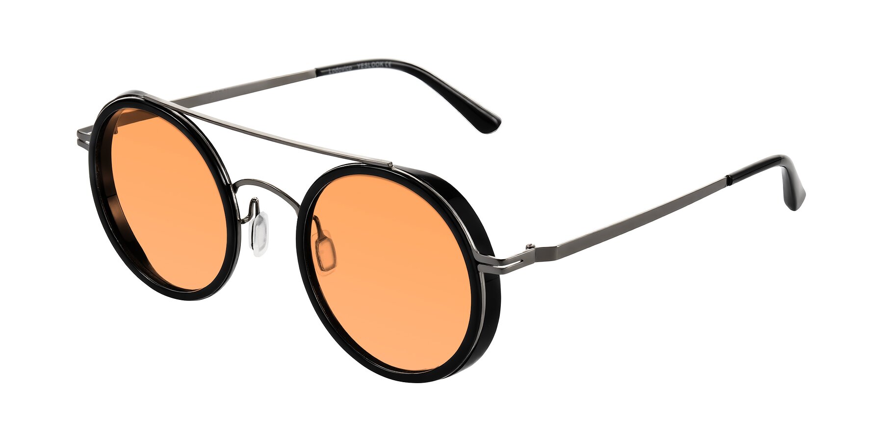 Angle of Lodovico in Black with Medium Orange Tinted Lenses