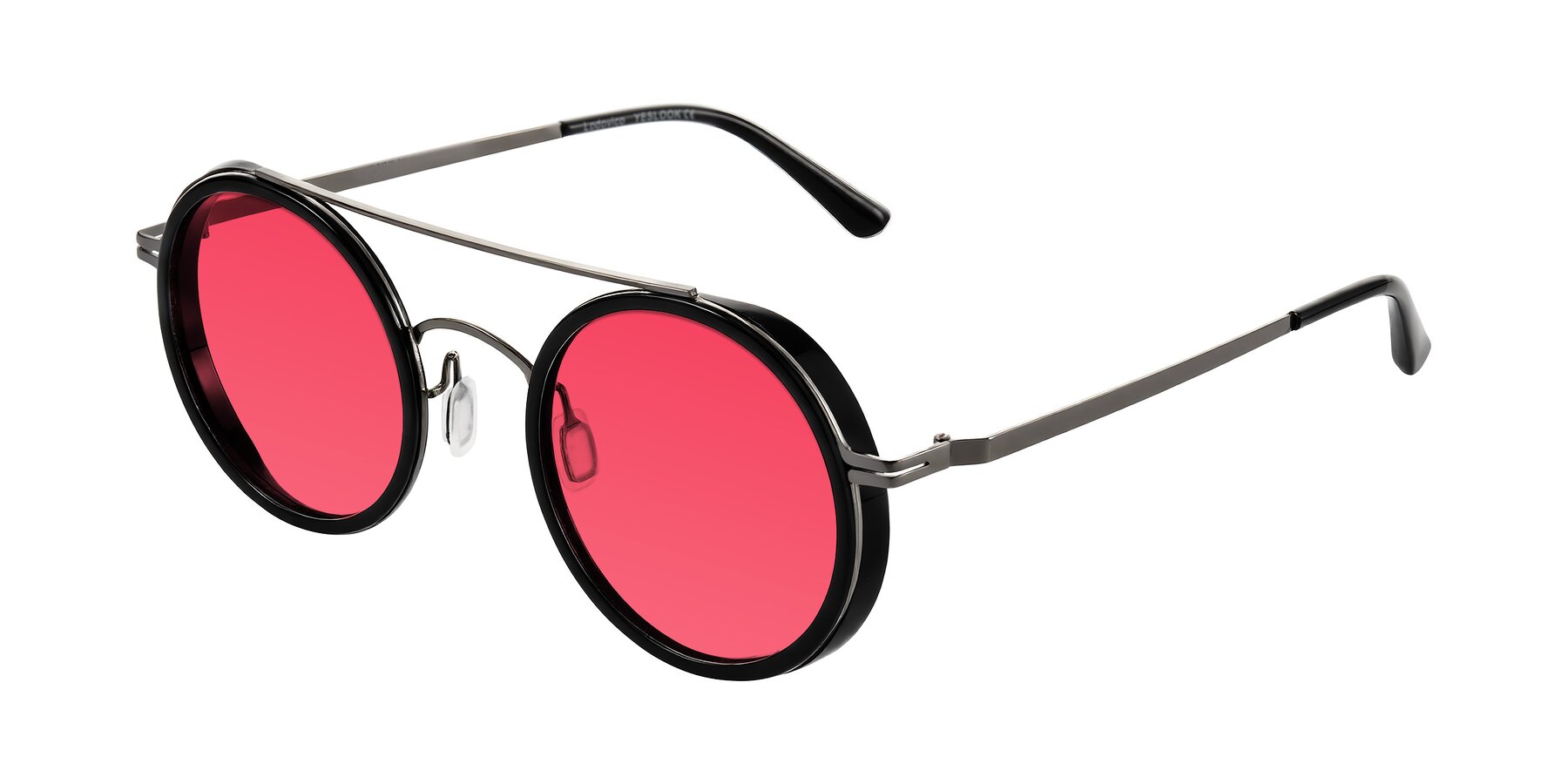 Angle of Lodovico in Black with Red Tinted Lenses