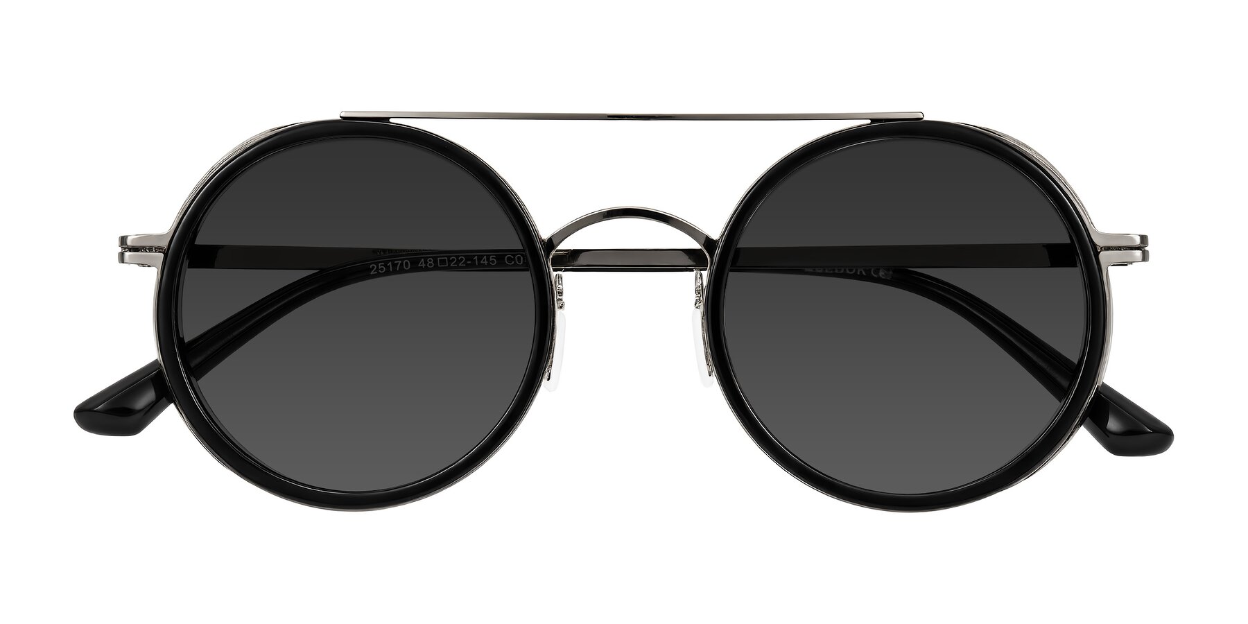 Folded Front of Lodovico in Black with Gray Tinted Lenses